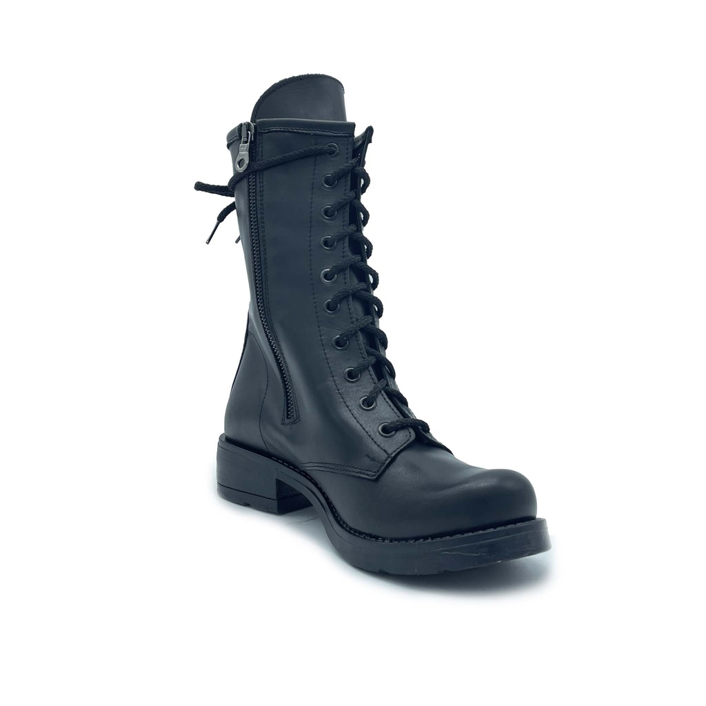 Art. 323 ANFIBIO CON CERNIERA IN VERA PELLE NERO