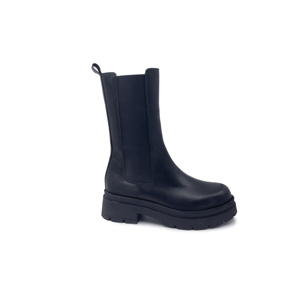 Art. 901 Stivaletto Beatles In Vera Pelle Nero