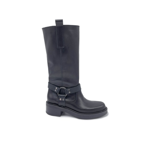Art. 801 STIVALE IN VERA PELLE NERO CON CAVIGLIERA FISSA